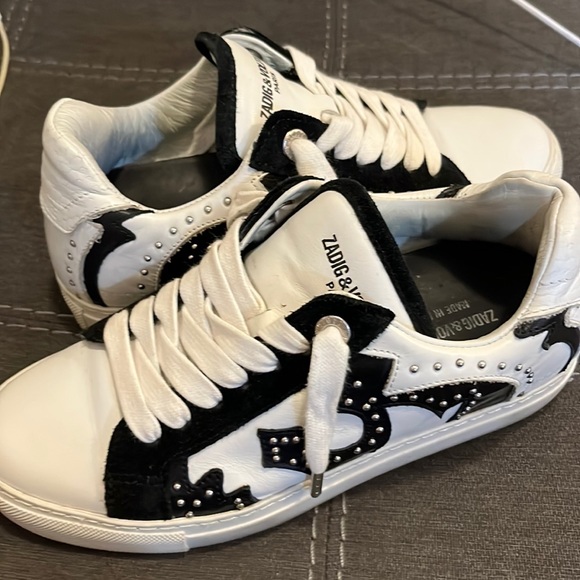 Zadi Fand Voltaire black and white sneakers. In used but good condition. - Picture 1 of 5